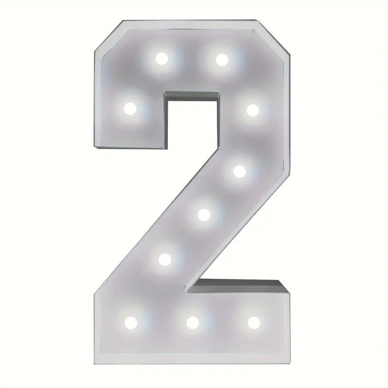 Marquee Number 2 rental, giant number two, light-up 2, LED number 2, party rentals Chatsworth, CA, event decorations, birthday number 2, anniversary decor, photo booth props