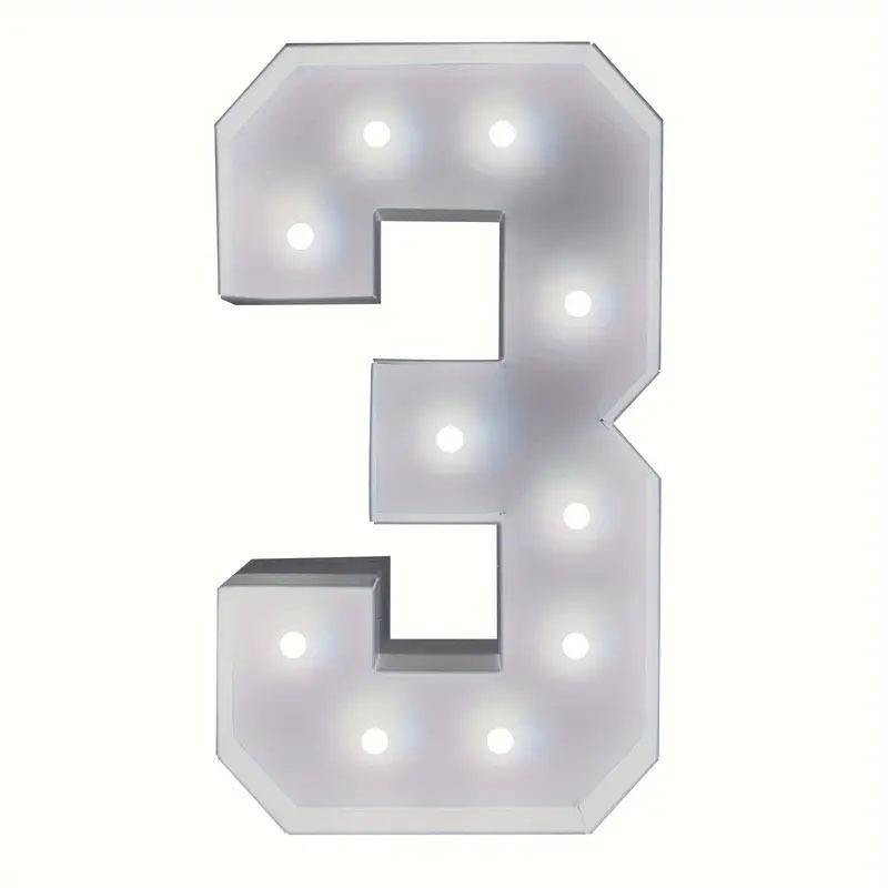 Marquee Number 3 rental, giant number 3 hire Chatsworth, 3ft light up number Chatsworth, birthday party rentals Chatsworth, event decor Chatsworth, lighted number 3 rental, party prop rental Chatsworth, custom number 3 display