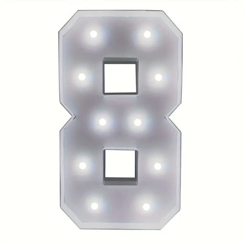 Marquee Number 8 rental, giant number lights, birthday party rentals, event decor Chatsworth, LED numbers, party supplies, custom number lights, photo booth props, 8th birthday party ideas