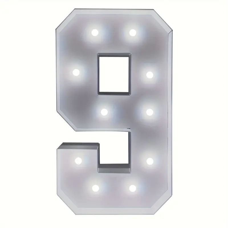 Marquee Number 9 rental, Giant number 9 light up, LED number 9 rental, Birthday party decorations Chatsworth, Event rentals San Fernando Valley, Anniversary decor number 9, Wedding number props, Party supplies Chatsworth, Large light-up numbers
