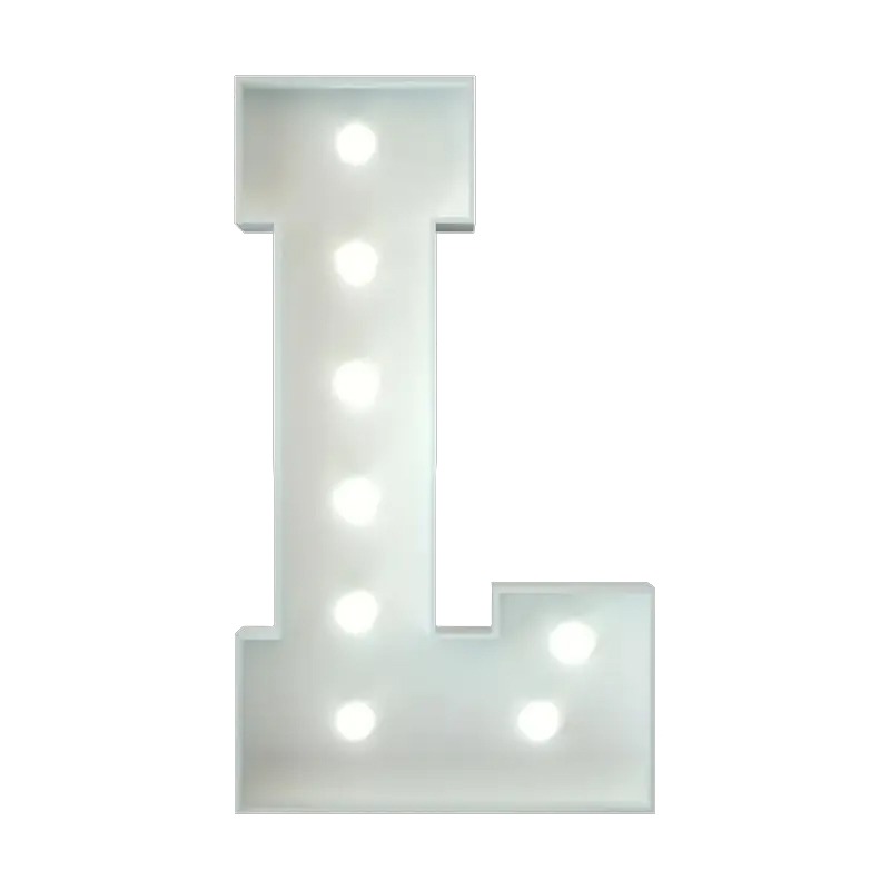 Marquee Letter L renta,large letter L rental, event letter L, Chatsworth party rentals, light-up letter decor, wedding marquee letters, birthday party letter L, event lighting, special occasion decor
